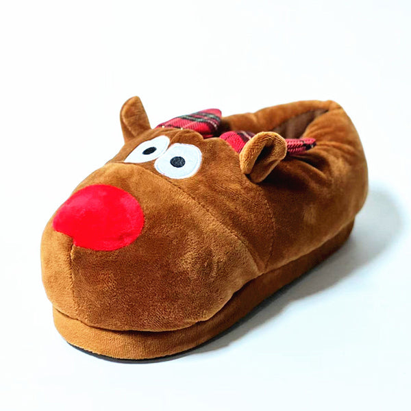 Cute Christmas Plush Slippers – Santa Full-Heel Warm Indoor Shoes