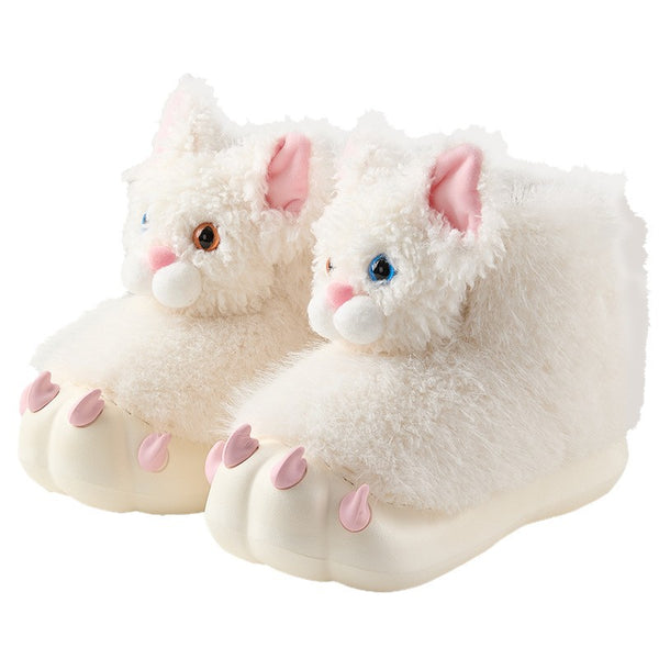 Cute Fuzzy Winter Snow Boots for Women – Warm Plush Lined Thick-Sole Non-Slip Outdoor Boots